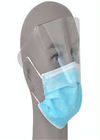Krankenhaus-blaue medizinische Wegwerfmaske mit flüssigem abstoßendem Plastikschild