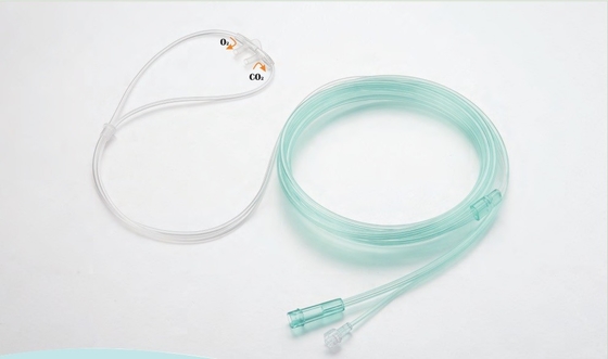 PVC-Medizinische Sauerstofftherapie mit verstellbarem Nasenklemm mit/ohne Latex