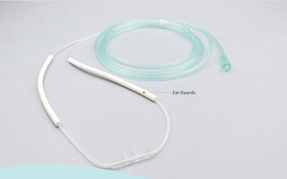 PVC-Medizinische Sauerstofftherapie mit verstellbarem Nasenklemm mit/ohne Latex