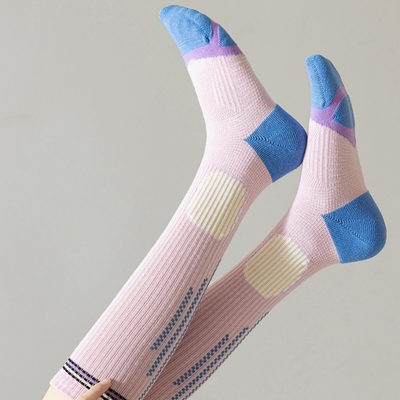 Kompressions-Sportsocken Frauen-Männer-Socken, Unisex-Atmungshöhe Schlauchsocken zum Laufen, Radfahren, Fußball, Wandern, Reisen