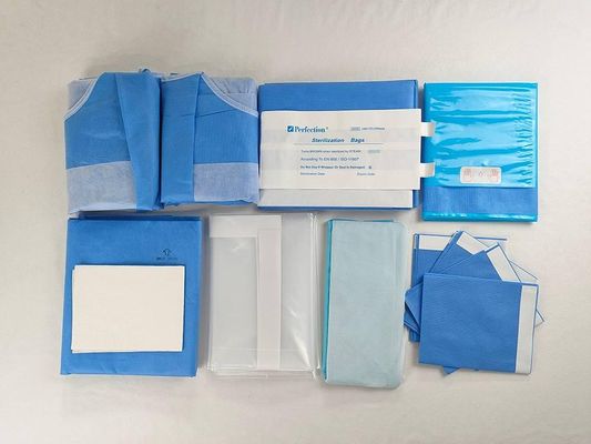 Einweg-Draper Pack für die Allgemeine Chirurgie Blau-Grün-Weiß Steril-Draper für den Operationssaal und den Patientenschutz